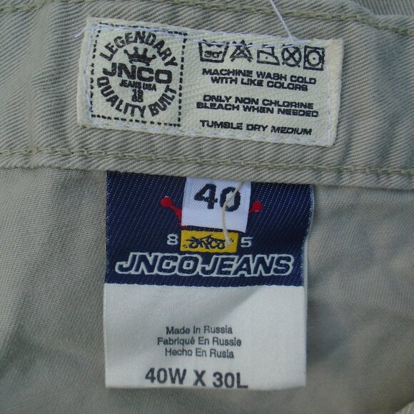 Vintage JNCO Jeans Wide Legs Jeans Pants Mens Size 40W x 30L Beige NWT - Picture 2 of 6